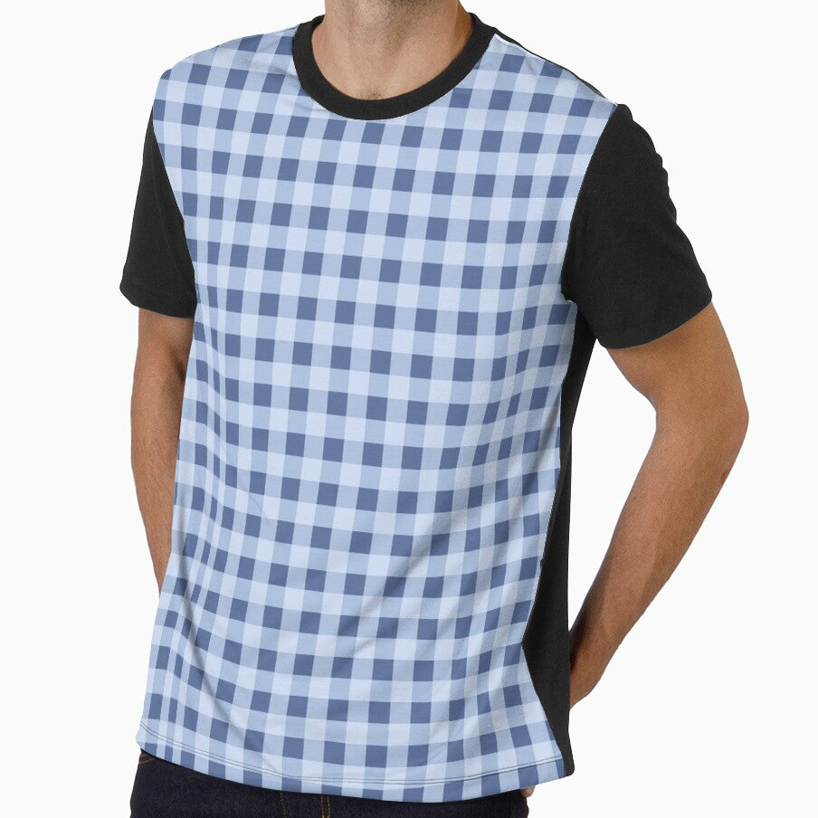Slate Blue and Periwinkle Gingham Picnic Pattern, Aesthetic Dusty Blue Plaid Gingham Check, Coastal Blue and Pastel Indigo Gingham Aesthetic, Modern Slate Blue Gingham Plaid Checkerboard by VivaFy