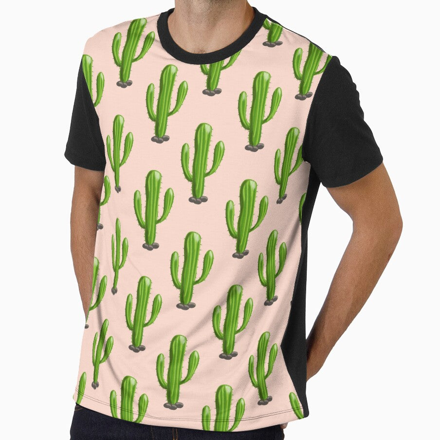 Hand drawn saguaro cactus vector seamless pattern by Familyshmot