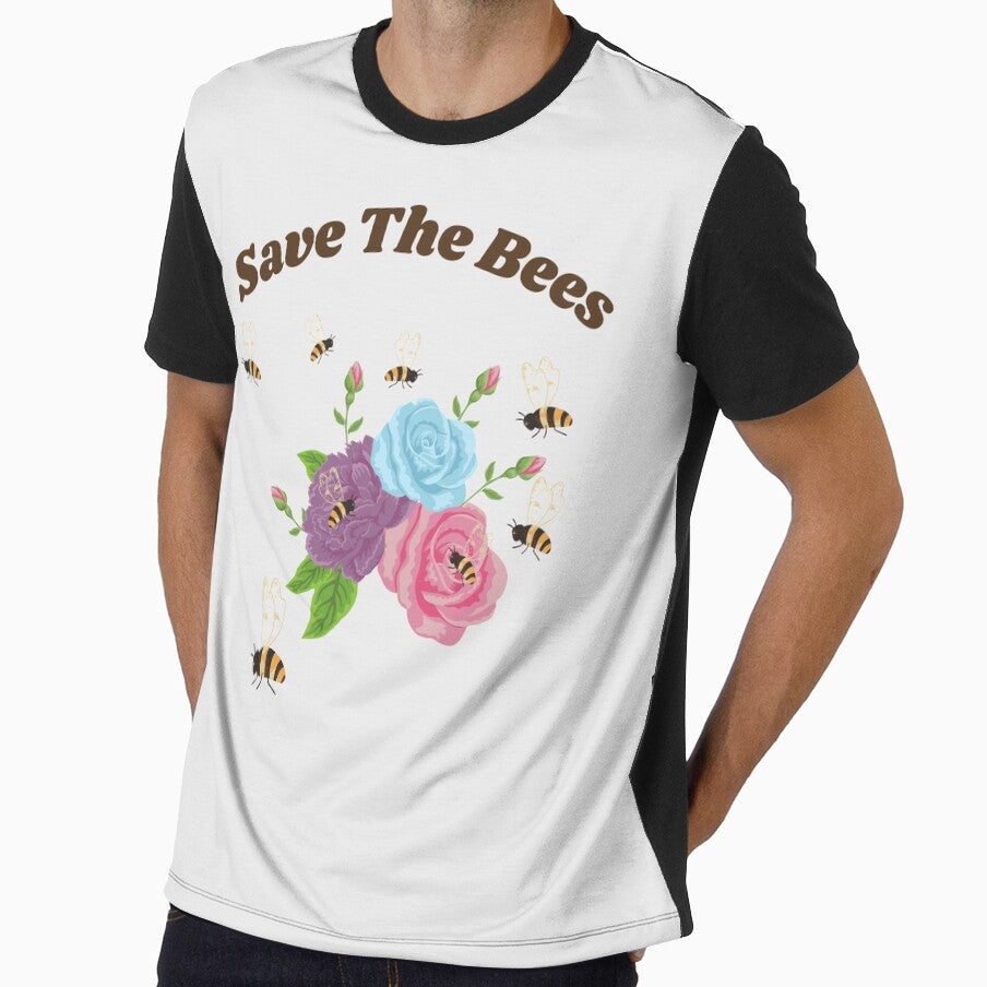 Save The Bees - Several Bees Buzzing Around Beautiful Pink, Purple,and Blue Roses by ForcedFusion