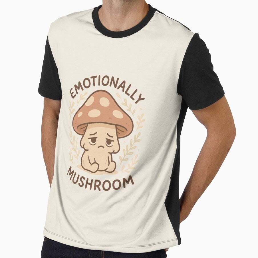 Emotionally Exhausted Mushroom Sticker – Funny Mental Health Cottagecore Design by Designeerguy