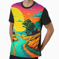 Pop Art Style Road Through Countryside - Liminal Space Concept Art by liminal-concept
