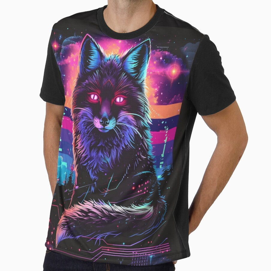 sneaky fox in the neon grid – retro vibes by RetroWaveArtCo