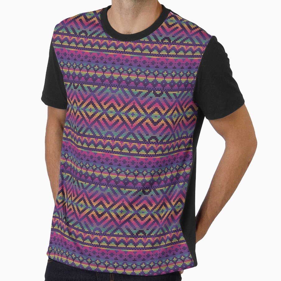 Vibrant Knit Vibes - Colorful Geometric Knit by RuyaFab