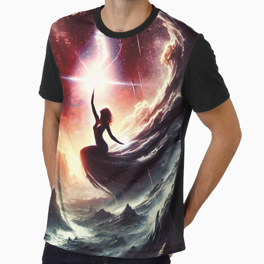 Storm Goddess Ascends – Dark Fantasy Lightning Ocean Art by DriftLens