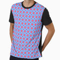 Retro Coral and Blue Floral Medallion - Dopamine Pop Art Pattern by UniqueDesign751