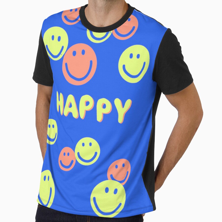 Aesthetic Pastel Happy Typography with Cute Retro Smiley Faces by NinaeDitmotion