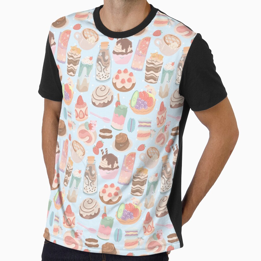 Cute Desserts Seamless Pattern Blue by MadeByBeata