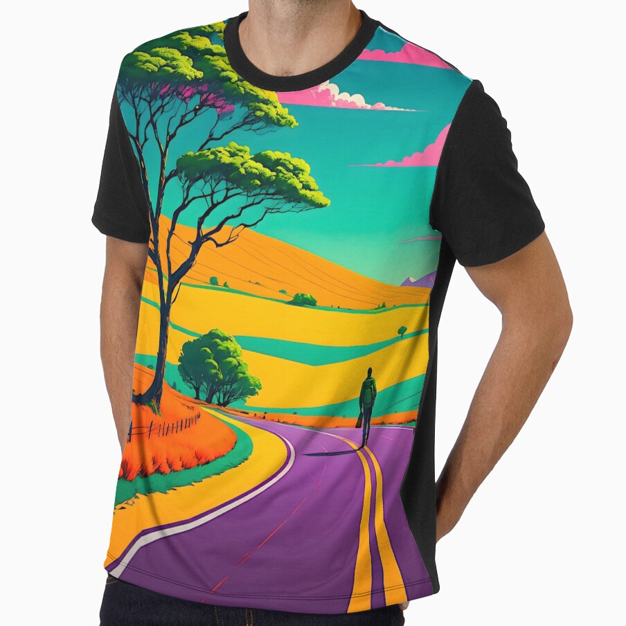 Pop Art Style Liminal Space Road- Concept Art by liminal-concept