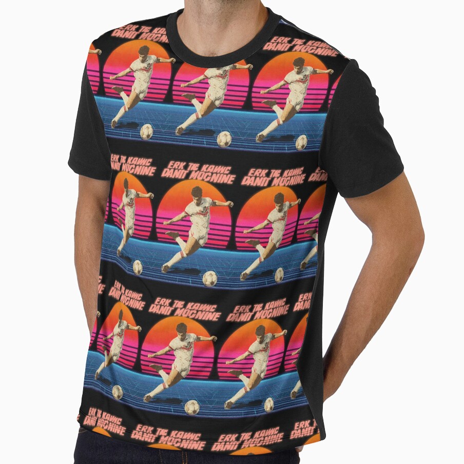 Retro 80s Vaporwave Soccer Player – Neon Football Kick by Cairo-Ink