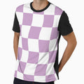 Danish Pastel Purple White Wavy Checkerboard Pattern by JessicaAmber