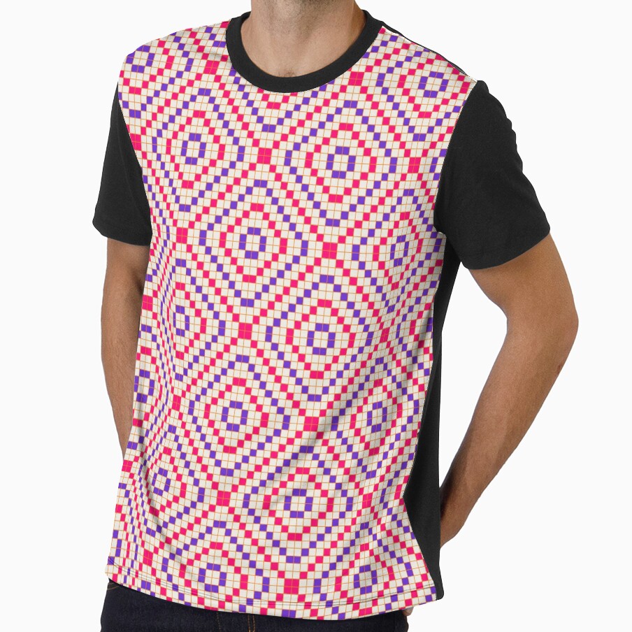 Neon Sunset Pixel Grid Pattern by ccitypictures