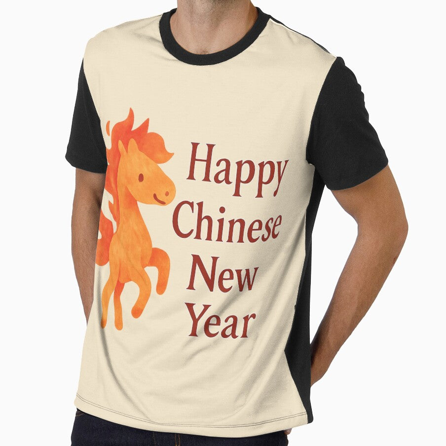 Happy Chinese New Year 2026 Cute Fiery Horse by PunchDrop