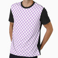 Lavender and White Checkerboard | Aesthetic Pastel Purple Checkered Grid | Retro 70s Lavender White Checkered | Modern Lavender Gingham Plaid | Preppy Light Purple Checker by VivaFy