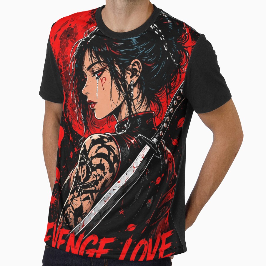 Revenge Love – Dark Anime Samurai Girl | Yandere Gothic Aesthetic Streetwear by saamessart