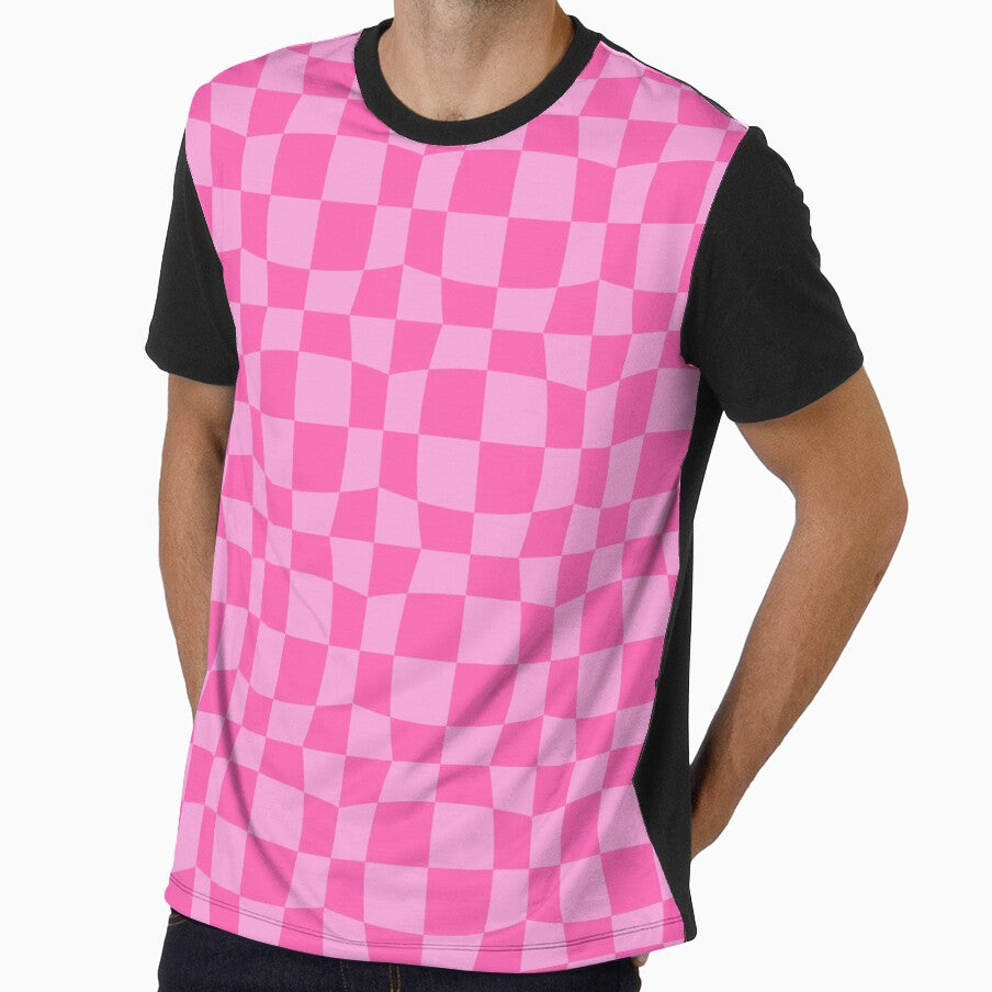 Pink Warped Checker Pattern by MadeByBeata