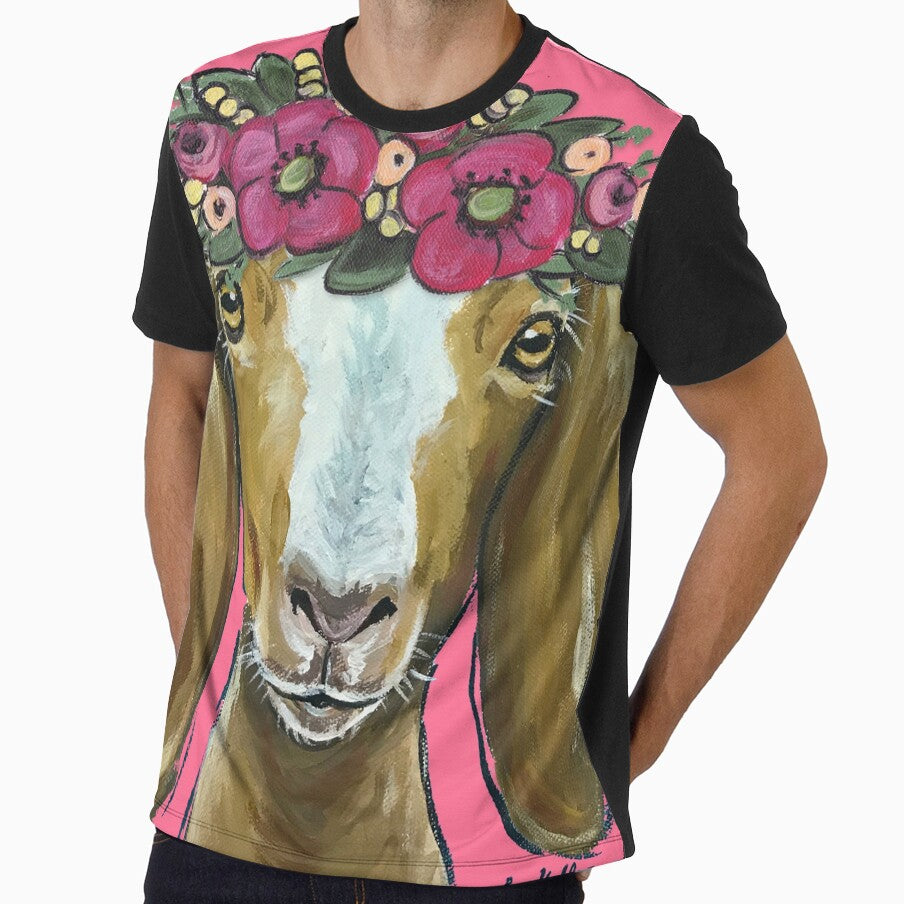 Flower Crown Goat Art by leekellerart