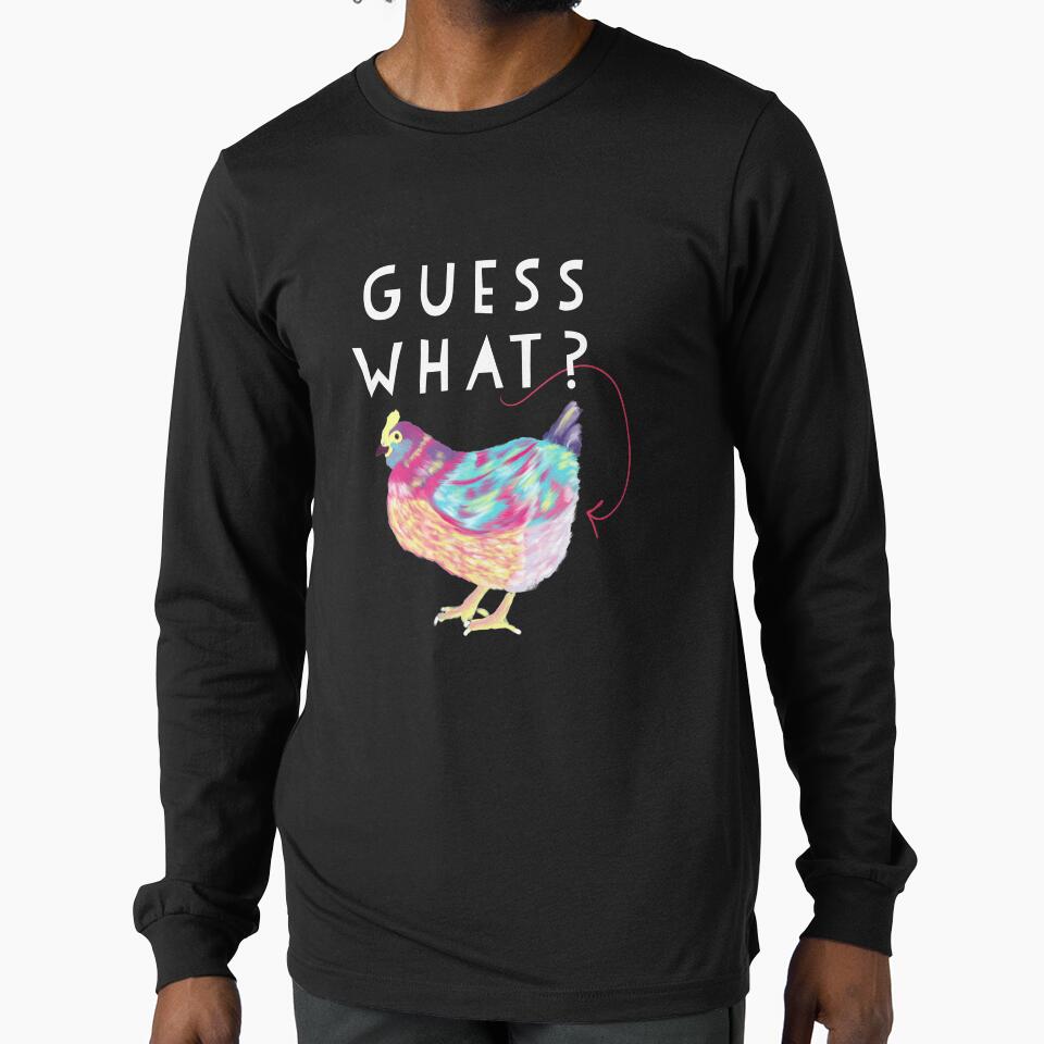 Guess What Chicken Butt Funny Colorful Chicken Hand Drawn Feminine by Melindatodd