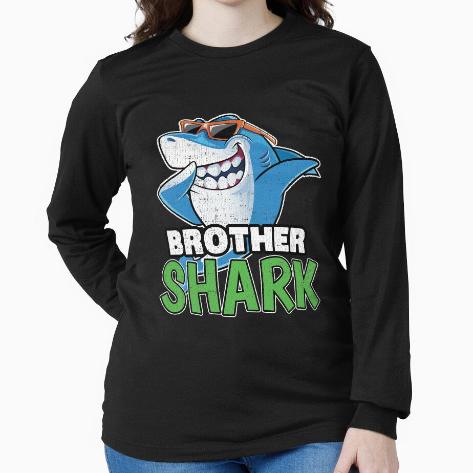 Dabbing Brother Shark T-Shirt Family Matching Gift Tee by Hananiah Merch