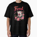 Feral | Cute Screaming Opossum with Pink Flowers | Feral Girl Vibes by NovaVibe828