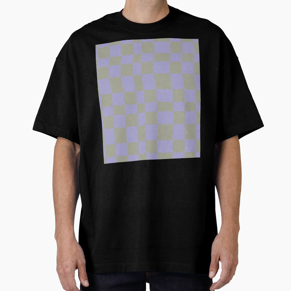 gray and pastel blue checkered pattern by B-outfiters