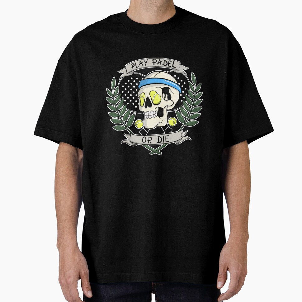 Play Padel Or Die cool padel skull balls as eyes by Cedinho
