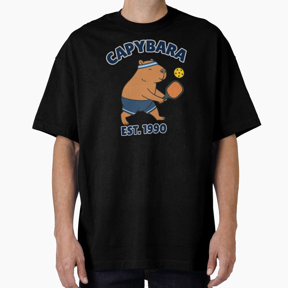 Funny Capybara Pickleball Player Retro Athletic Style - Est 1990 by "Positive Vibes & Daily Lifestyle"