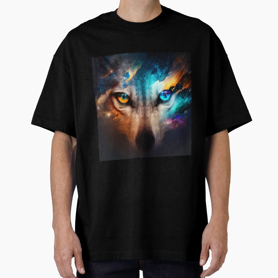 Galaxy Wolf Eyes - Abstract - Water Color Painting - by wildlifezen