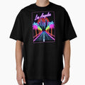 Los Angeles Neon Noir Cityscape, Palm Trees and Freeway by HeavyHits