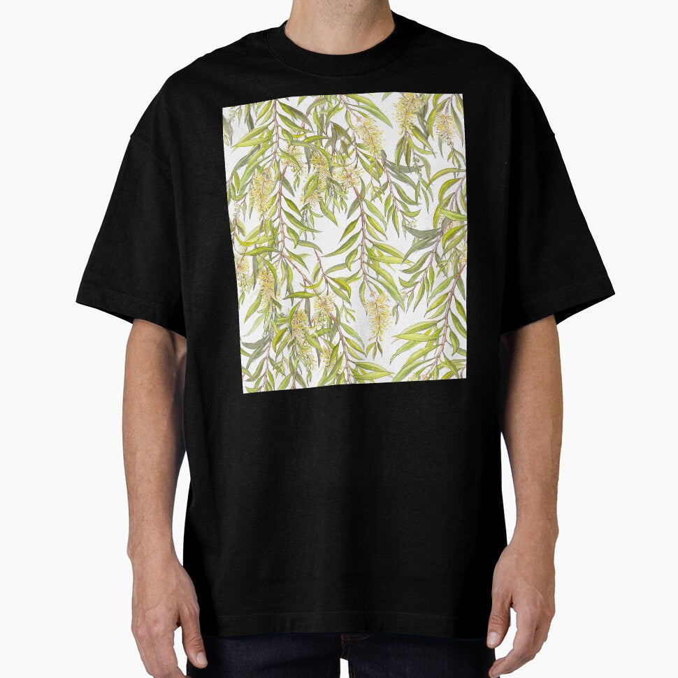 Australian Melaleuca or Bottlebrush native plant botanical pattern by Nadya Neklioudova