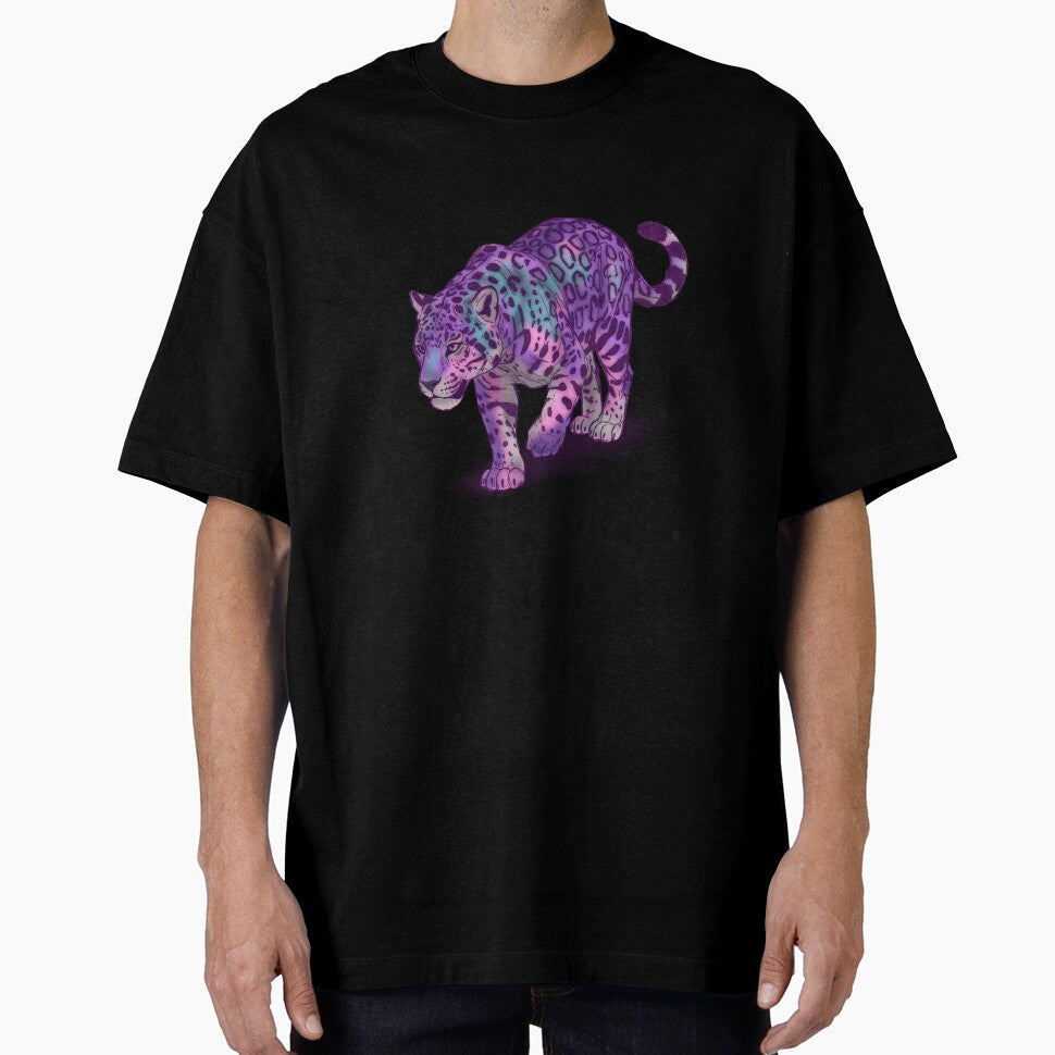 Purple Jaguar Art - Mystical Wildlife Illustration - Costa Rica Conservation Fundraiser Gift by Ink & Kind Studio