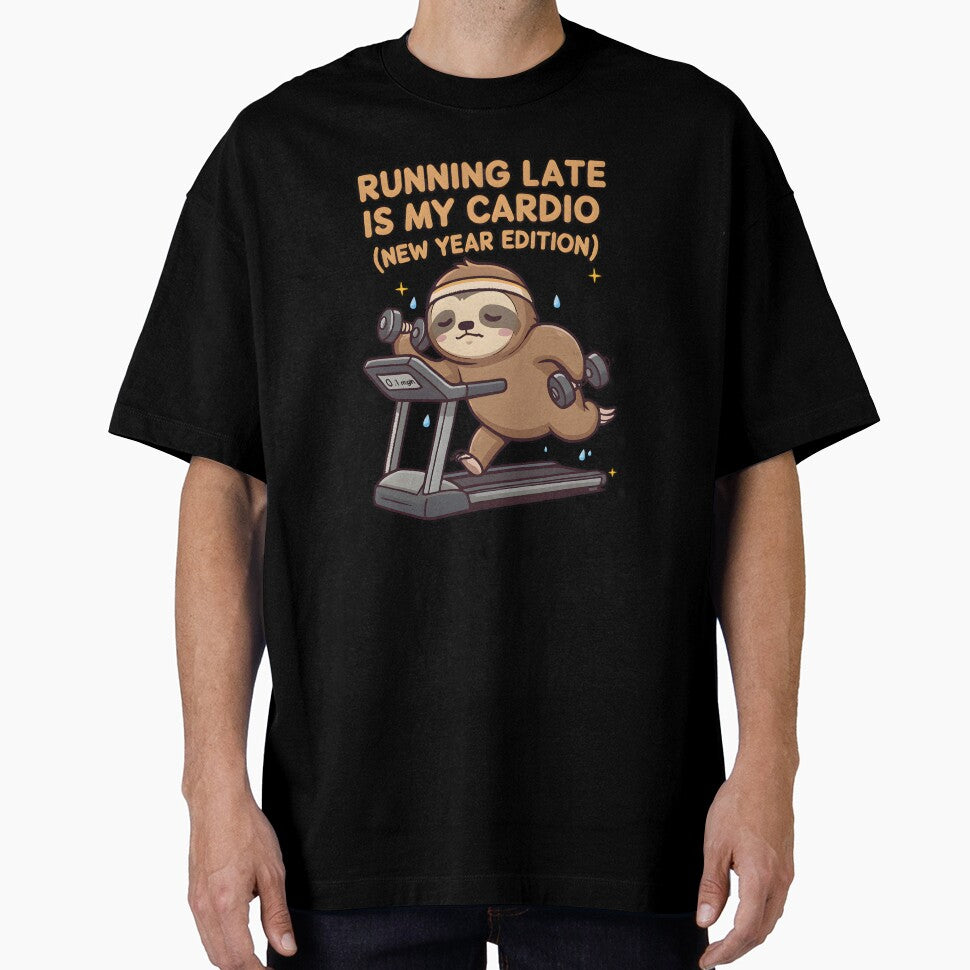 Funny Sloth Running Late Cardio Design - New Year Edition Lazy Workout Graphic by KivaroArt