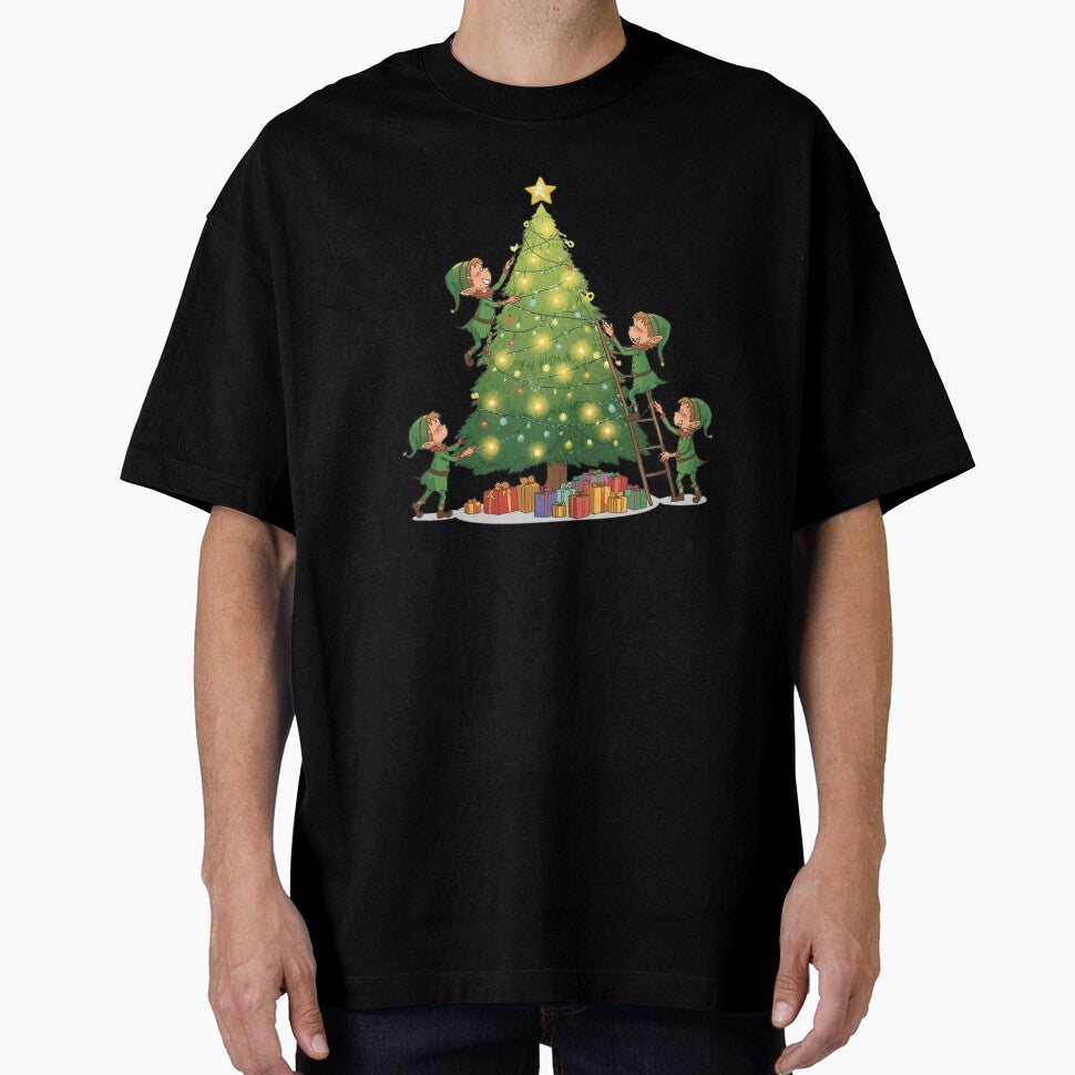 Busy Elves Decorating Christmas Tree by sa-prints