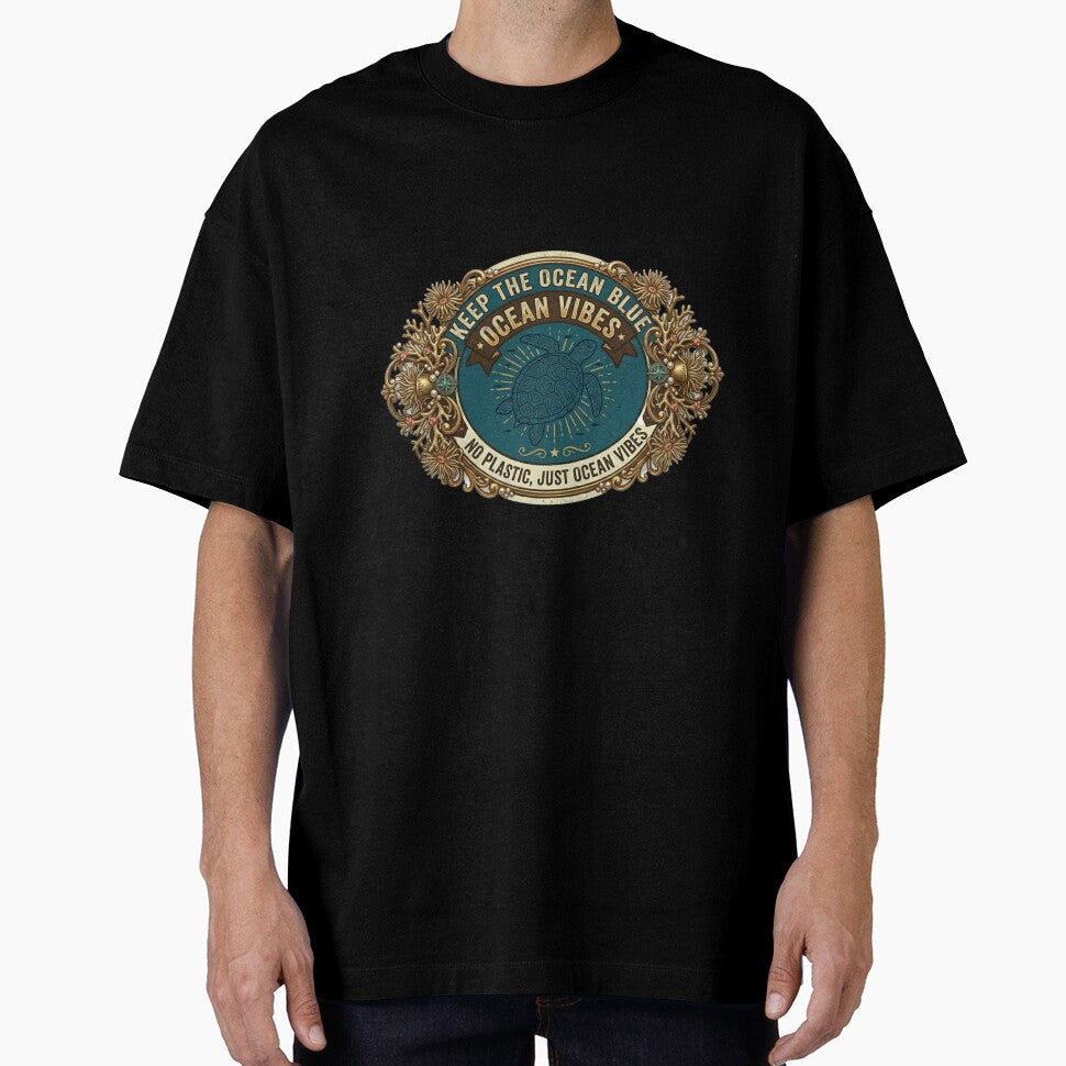 Minimalist Sea Turtle - Keep The Ocean Blue - Eco - Friendly Vibes by Matrixsto