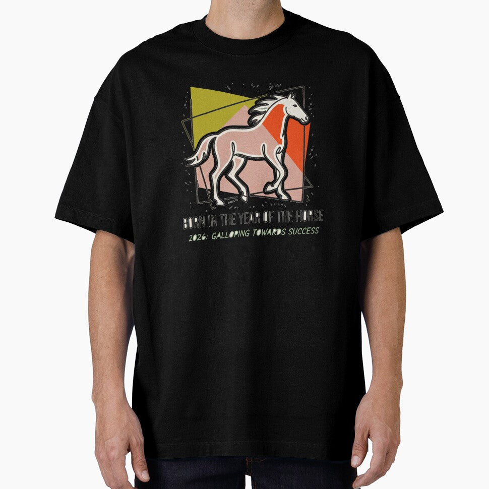 Born in the Year of the Horse 2026 - Minimalist Abstract Horse Art by MESSY-MIND