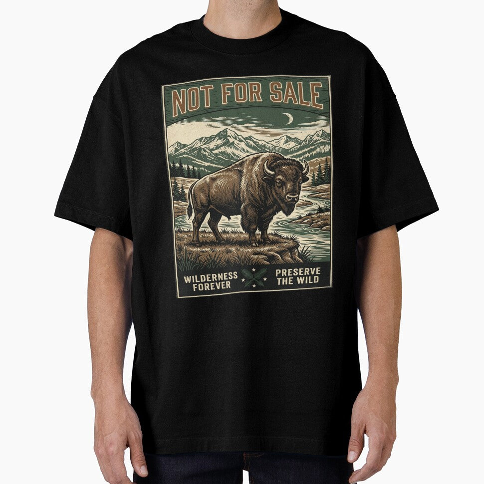 American Bison — Wilderness Is Not For Sale — Conservation Art by MālamaThreads
