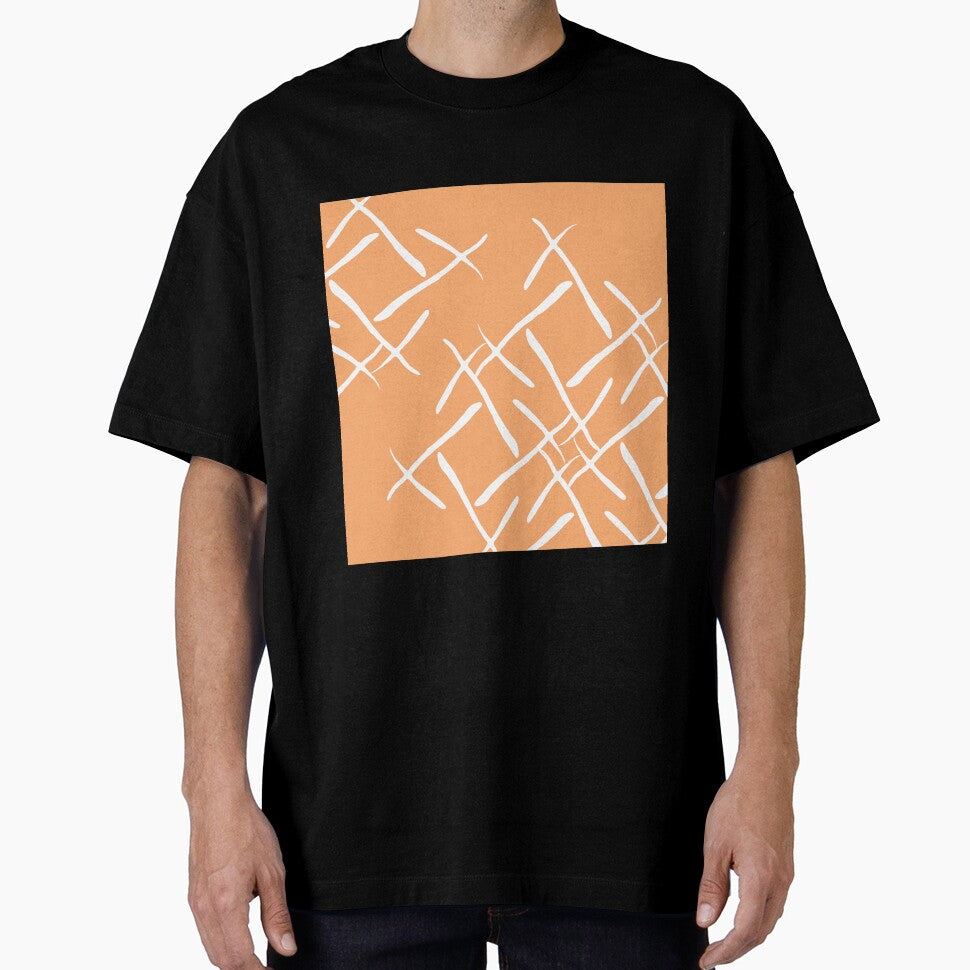 White cross marks on salmon background by flamendes