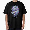 Genshin Impact Eula Vaporwave Neon Palm Tree Sunset Design by Senpaiwaves