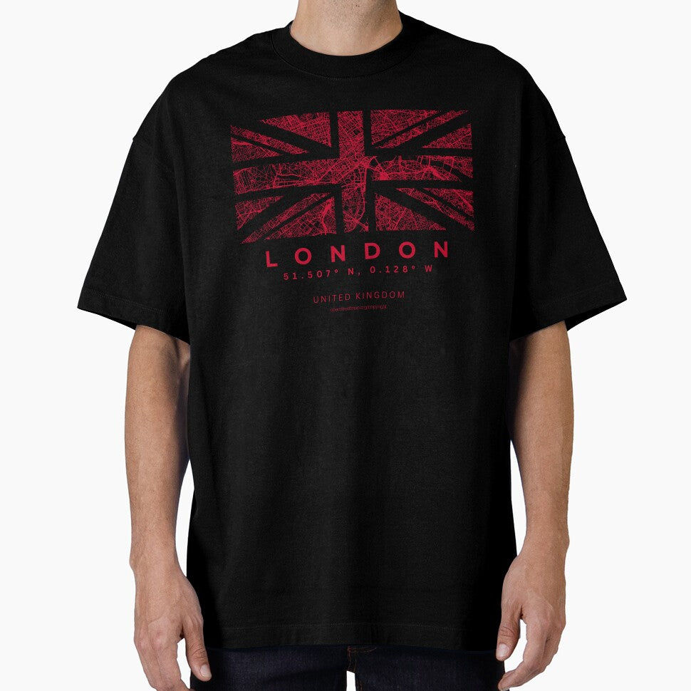 London Union Flag UK Capital Minimalist City Map by NosandEdgy