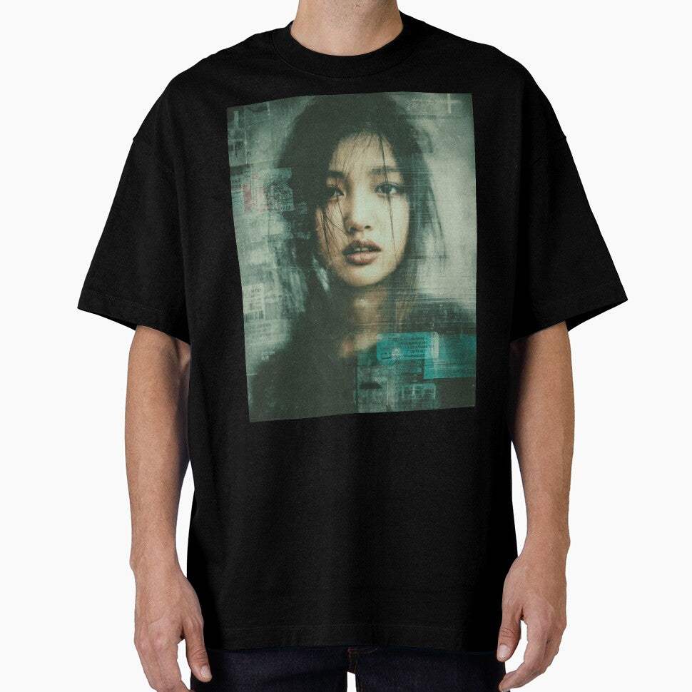 Liminal Glitch Muse Tech-Noir Dream Portrait by WartonnoArt