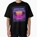 Explore the Unknown Synthwave Sunset Design with Grid, Palms and Retro Neon Vibes by SplashTastic