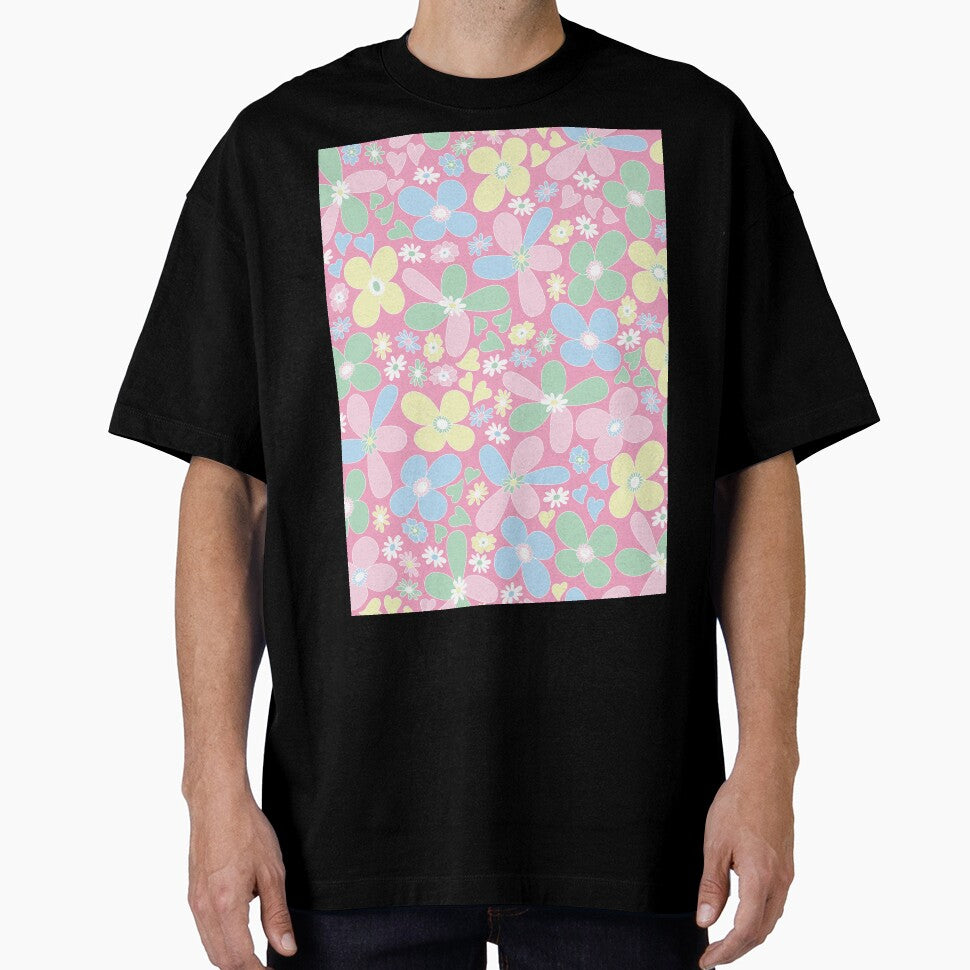 PINK VINTAGE PASTEL BOHO RETRO 60S 70S FLOWER PATTERN DANISH SCANDINAVIAN STYLE by blomastudios