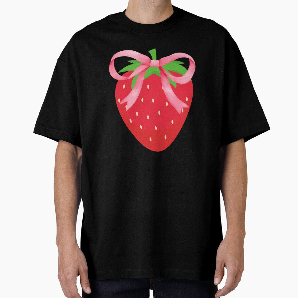 Cute Strawberry and Bow Coquette by thebest-2studio