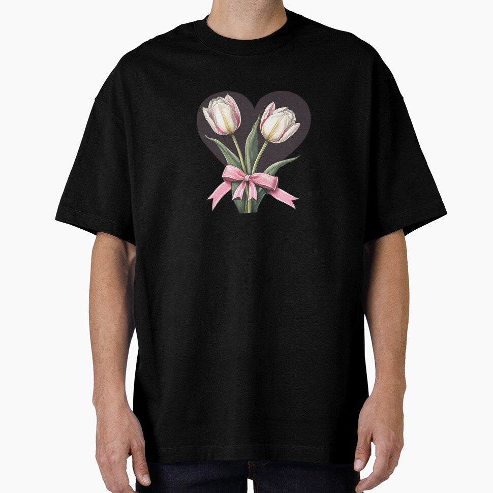 coquette vintage tulip with pink ribbon bow by TheFarmacista