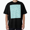 Squiggle Maze Abstract Pattern in Aqua Teal Pastel by kierkegaard
