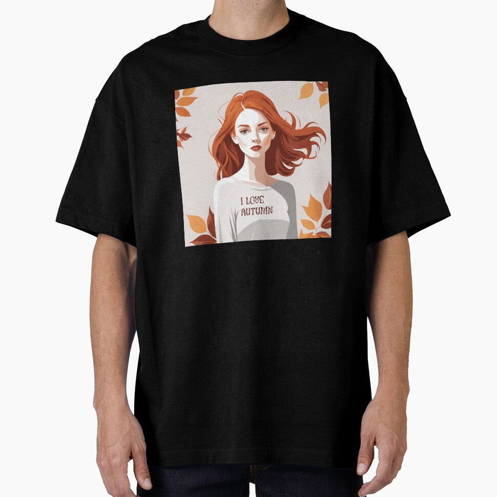 Autumn Muse - Minimalist Redhead Girl in Fall by Laila-Ahmed