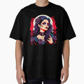Gothic Beauty Girl with Purple Roses – Dark Romantic Art by bgrzblkdigital