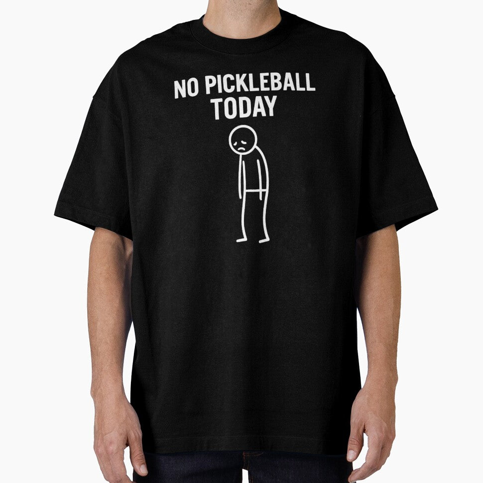 No Pickleball Today Sad Stick Figure Minimalist Pickleball by The Junto Shop