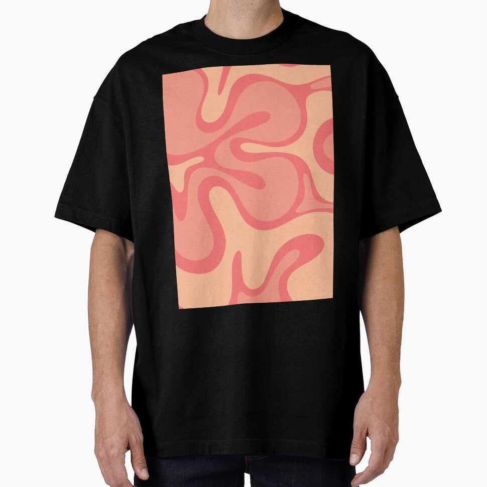 Pink and Peach Smooth Contours Retro Contemporary Pastel Abstract Pattern by kierkegaard