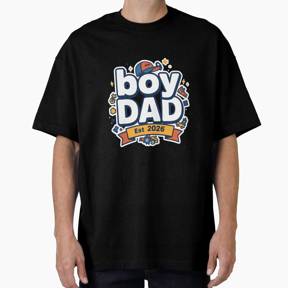 Boy Dad Est 2026 Proud New Dad T-Shirt – Fatherhood Announcemen by GAIDREDA