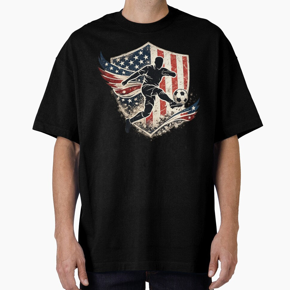 American Flag Soccer Player Gift by Corvoria